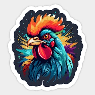 Colorful Rooster Sticker